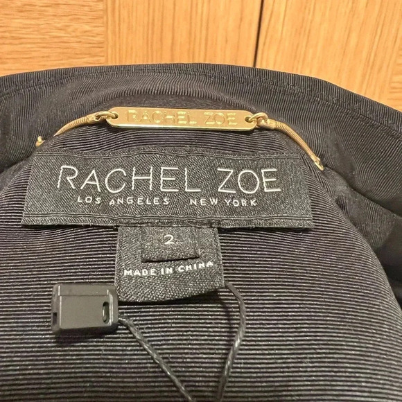 Rachel Zoe Velvet Shimmer Double Breasted Blazer Black NWT Size 2 - Picture 9 of 12